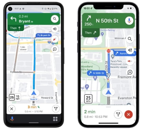 Google Maps mit neuen Funktionen für eine sichere Fahrt