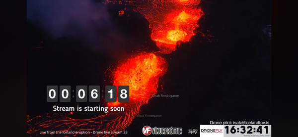 Vulkanausbruch in Island - Livestream per Drohne