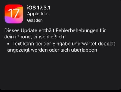 Apple veröffentlicht iOS 17.3.1